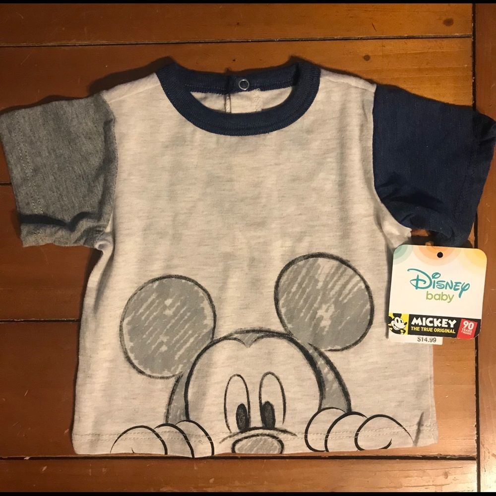 Disney Baby “Mickey” Shirt. Sz 0-3 mo New With Tag